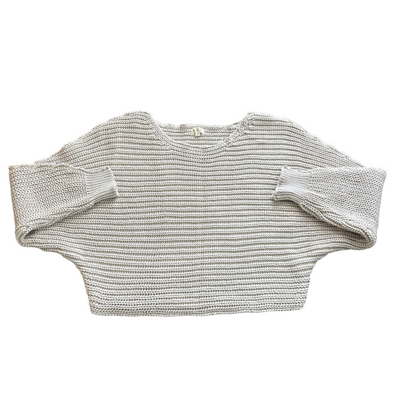 POL Off-the-Shoulder Cream Large Knit Cropped Sweater size L - Picture 2 of 8